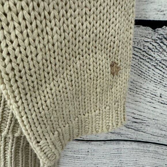 Alya Beige & Black Striped Knit Sweater With Elbow Patches Size L - Picture 4 of 5